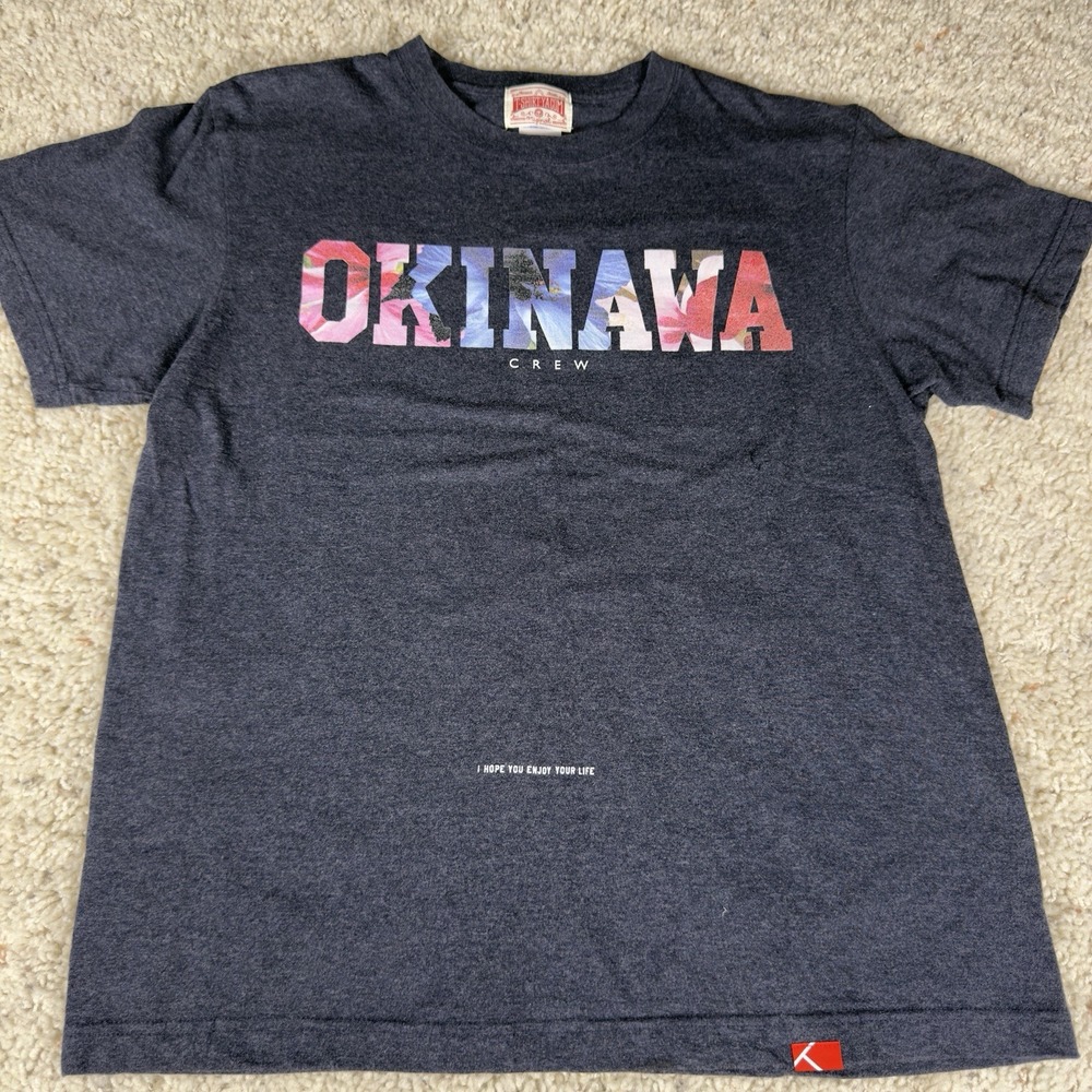 T-Shirt-Ya.Com Okinawa Japan Navy Blue Mens Medium Tshirt Excellent‎ Condition